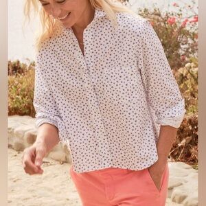 FRANK & EILEEN Silvio Purple Hearts Top Sz XS (Oversized)